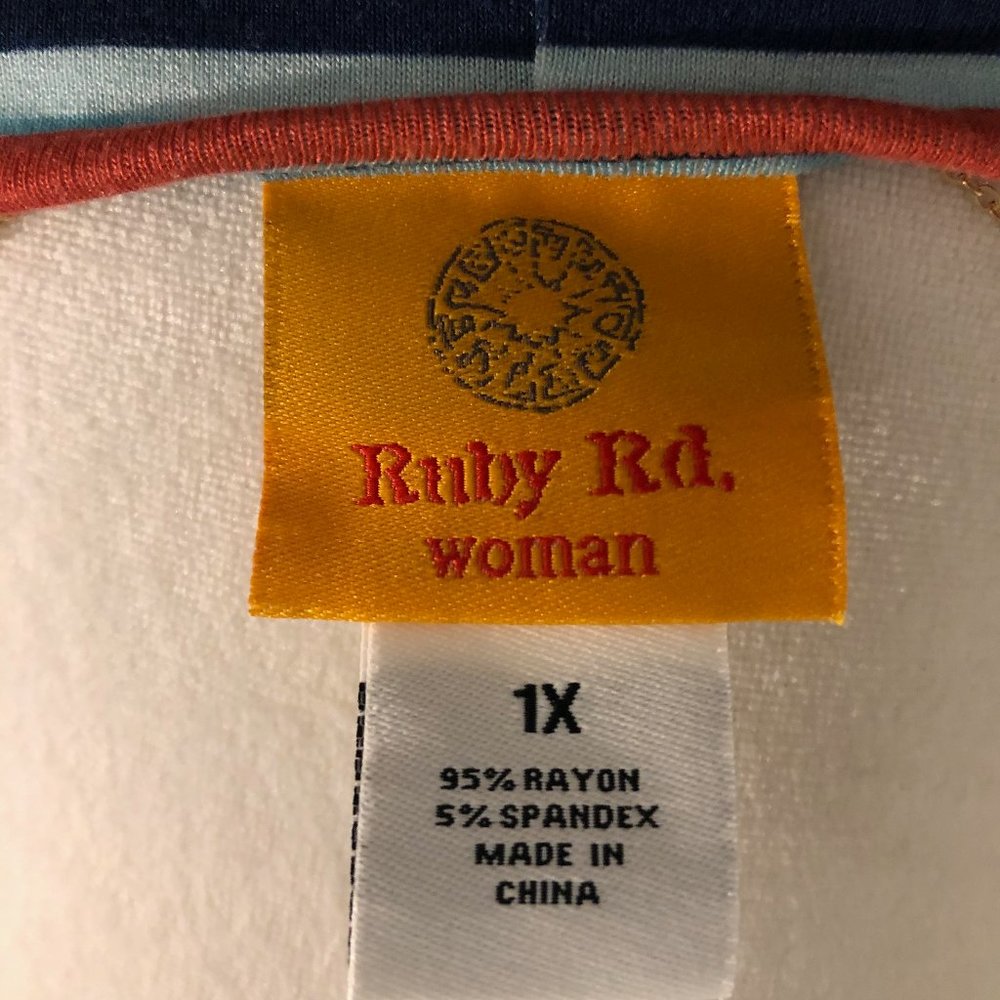 Nwot Ruby Rd. Bell-Sleeve Multi-Stripe Tunic Top - image 4